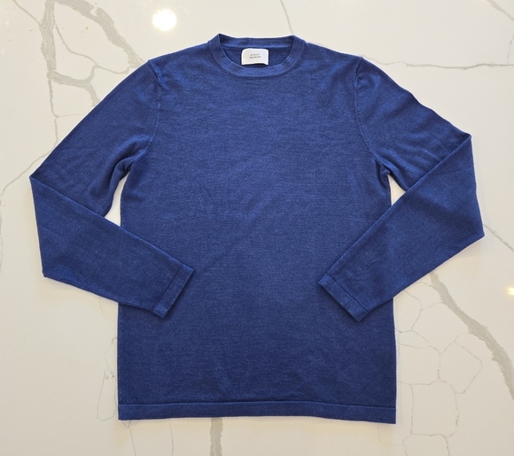 House Of Paul Rosen Wool Lightweight Crewneck Long Sleeve Sweater Blue Size Medi